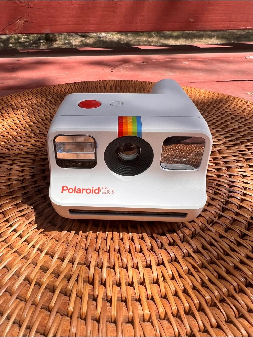 Polaroid White Instant Camera with Rainbow Accent